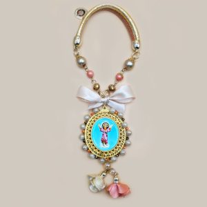 BH133 MEDALLÓN DOBLE DECORADO C/FLORES