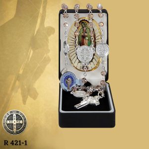 R421-1 ROSARIO DONA CRISTAL #6 SAN BENITO PLATA