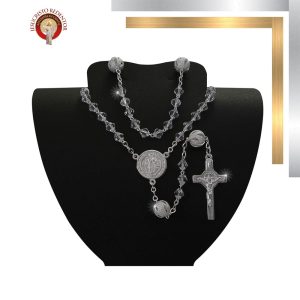 RE42-1 ROSARIO CRISTAL #6 C/P.N. DIAMANTADA PLATA