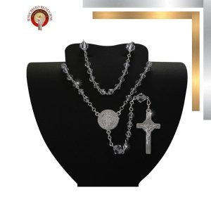 RE44-1 ROSARIO CRISTAL #5 C/P.N. PLATA