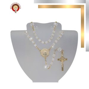 RE47 ROSARIO CRISTAL #4 C/DIAMANTADA #6 ORO