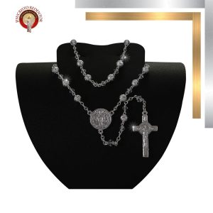 RE47-1 ROSARIO CRISTAL #4 C/DIAMANTADA #6 PLATA