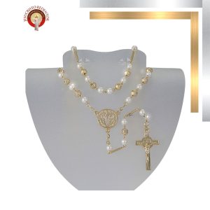 RE48 ROSARIO DIAMANTADA #6 C/PERLAS ORO